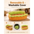 thumbnail image 3 of Hot Dog Dog Bed for Small Dogs Cute Washable Plush Pet Bed with Removable Cushion, Non-Slip Cozy Kennel for Dachshund Cats Indoor, M, 3 of 8