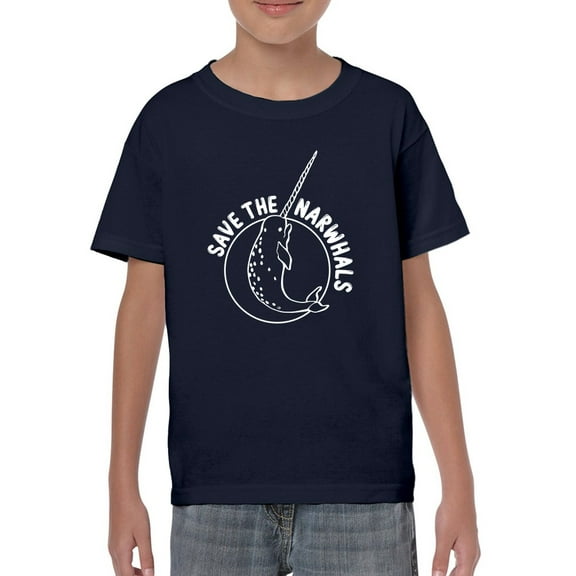 Save The Narwhals T-Shirt Juniors -Smartprints Designs,  x-Large