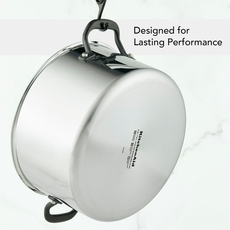 KitchenAid 5-Ply Clad 8 Quart Stainless Steel Stockpot with Lid
