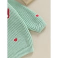 thumbnail image 6 of Bagilaanoe Baby Girl Boy Valentine's Day Clothes Newborn Knitted Sweater Long Sleeve Letter Heart Embroidery Pullover 3M 6M 9M 12M 18M Infant Warm Jumpers Tops Fall Loose Knitwear, 6 of 9