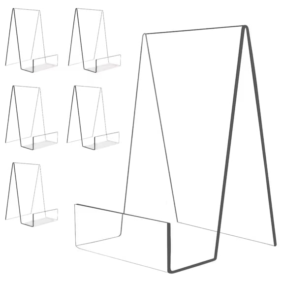 6 Acrylic Display Stands Transparent Book Shelf Adornment For Home Office