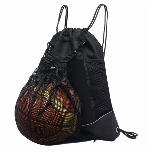 Drawstring Soccer Bag Basketball Backpack, Foldable Sports Bags Detachable Ball Mesh Bag for Gym Yoga Football Baseball