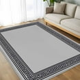 thumbnail image 4 of Gray Geometric 5x8 Area Rugs, Black Greek Key Design Abstract Modern Art Non-Skid Rubber Backing Large Rectangle Rugs - Living Room Bedroom Home Office, Indoor Floor Mat Carpets Washable Rug, 4 of 9