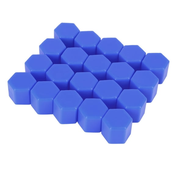 20Pcs Cubiertas Cubo Tuerca Rueda Silicona Azul Coche 19mm Tapas Anti-Polvo