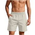 thumbnail image 3 of VBVC Men's and Men's Plus Quick Dry Athletic Shorts with Pockets,Breathable Elastic Waist Running Shorts For Men,Beige,S-5XL, 3 of 10