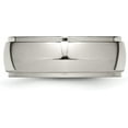 thumbnail image 4 of Chisel Titanium Polished 8.2mm Ridged Edge Band - Ring Size 10.5, 4 of 8
