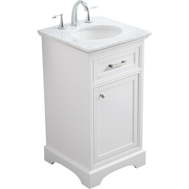 Single Marble Top Bathroom Vanity, Small White Bathroom Cabinet With Marble Top