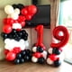 thumbnail image 5 of Globos de látex Aiwolf rojos y negros de 12 pulgadas, 50 unidades, 5 of 7