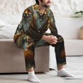 thumbnail image 7 of Naloa Streamside Meditating Fox Men’s Pajamas Set - Long Sleeve Button Down Sleep Shirt and Pajama Bottoms Sleepwear Set-XX-Large, 7 of 7