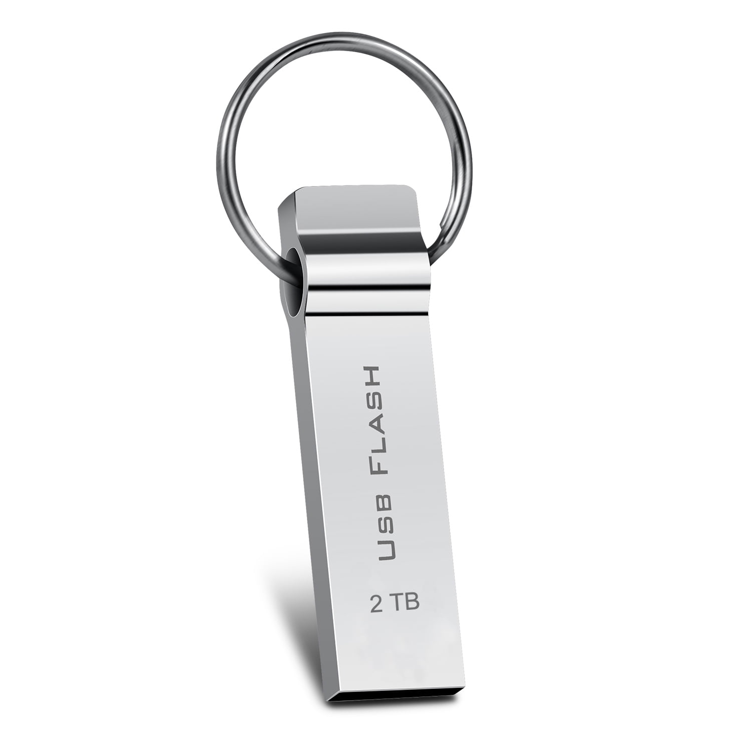 Jonephe 2TB USB 3.0 Flash Drive Memory Stick Metal Waterproof Thumb Drive Stick with Keychain High-Speed USB Stick for PC/Laptop External Storage and Backup Data/Photo/Video Sliver 