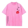 thumbnail image 3 of IWRICH Acid Wash Plus Size Casual T Shirts for Men Baggy Basic Short Sleeve Tees Trendy Graphic Printed Tees Pink XXXXXL, 3 of 3