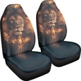 thumbnail image 3 of FOR U DESIGNS Lion Cross Print 2 Pcs Car Front Seat Covers Washable Driver Seat Cover with Backrest Scratch-Resistant Car Seat Protector Automotive Interior Accessories, 3 of 7