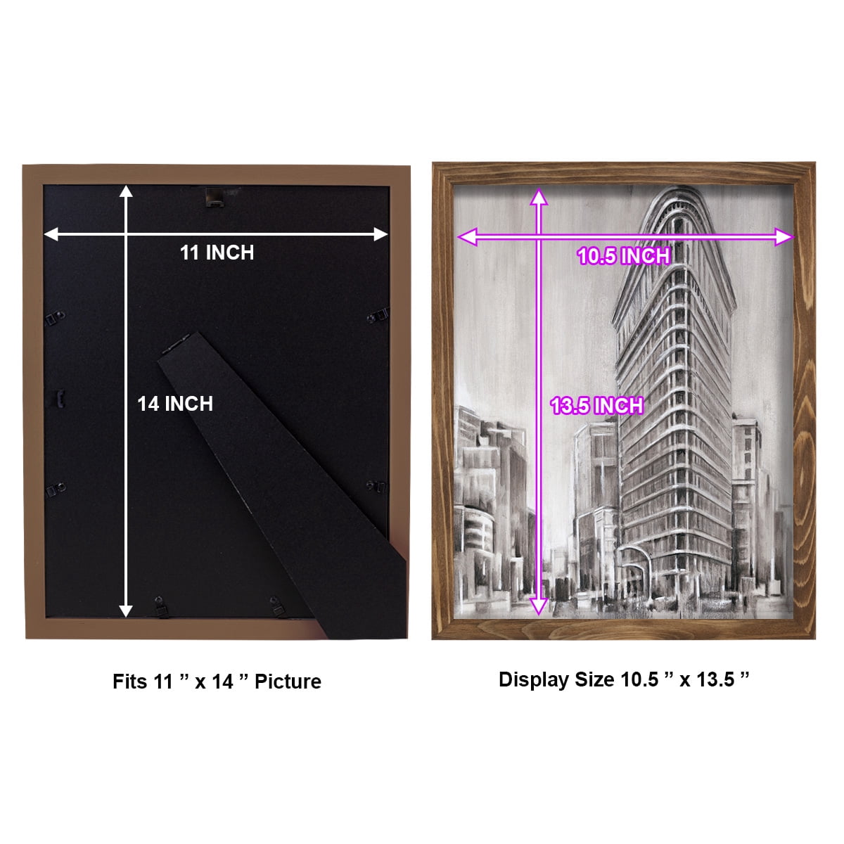 Art Deco Cityscape II -Framed Print w/glass-Walnut
