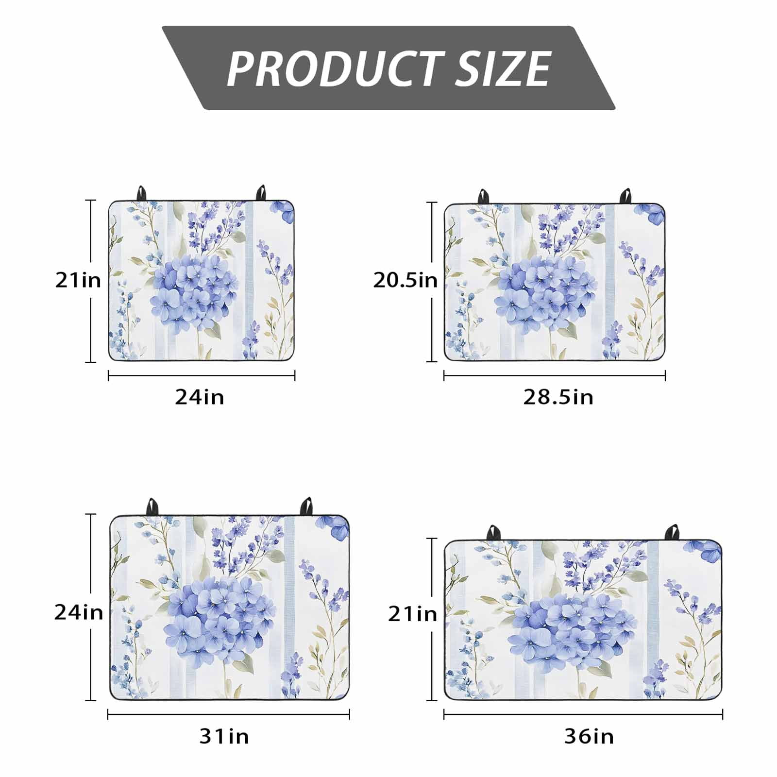 Purple Hydrangea Stove Top Cover for Electric Stove, Heat-proof & Non Slip Glass Top Stove Cover Protector, Stripe Botanical Vintage Kitchen Flat Cooktop Rubber Mat 24x21 Inches