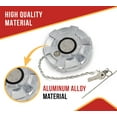 thumbnail image 3 of 2 Pack 4" Fuel Tank Cap Fits and Rubber Gasket Seal, 13" Safety Chain w/ 8" Bail & Two Keys for Mack/International 9200, 9400, 9600, 9900 Models Replaces OEM 600180, 600181-6, 3 of 9