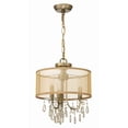 thumbnail image 3 of 5623-AB Crystorama Lighting Hampton - Three Light Chandelier in Minimalist Style - 14 Inches Wide by 17 Inches High-Antique Brass Finish, 3 of 9