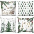 thumbnail image 1 of Christmas Cushion Covers Green Merry Christmas Trees Snowflake Cushions 45 X 45 Set Of 4,Xmas Cushion Covers Snowflake christmas decorations 18 x 18 I, 1 of 5