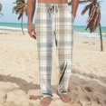 thumbnail image 2 of SnnmBlm Men's Cotton Super Soft Flannel Plaid Pajama Pant Khaki 2XL, 2 of 7