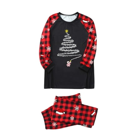 

WANYNG Parent Child Women Mom Outfit Merry Christmas Plaid Print Parent Child Plaid Long Sleeved Trousers Pajama Set Pajamas Set for Family And Dog Family Christmas Pajamas Set with Dog