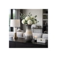 thumbnail image 2 of Glass Vase with Metal Rim for Living Room Decor - Modern Home Accents with Gradient Finish for Office Display - Decorative Flower Vase for Room, Bedroom, House, and Table Styling - 18", Brown & Ivory, 2 of 11