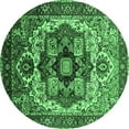 thumbnail image 1 of Ahgly Company Indoor Round Oriental Emerald Green Industrial Area Rugs, 3' Round, 1 of 4