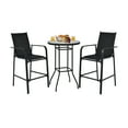 thumbnail image 4 of Patiojoy 3 PCS Patio Bistro Set Outdoor Table & Chairs Set w/Tempered Glass Top Black, 4 of 6