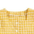 thumbnail image 6 of vigerkar Toddler Baby Girl Clothes Ribbed Knit Sleeveless Tank Top & Bow Plaid Pants 2 Piece Spring Summer Outfit Set 6M-5T (Yellow, 12-18 Months), 6 of 6