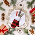thumbnail image 4 of 10PCS Mini Christmas Mitten Stocking Red Buffalo Plaid Xmas Small Stockings with Plush Cuff Gift Treat Holder Bags Mini Hanging Decoration for Christmas Tree Wall Fireplace Party Supplies, 4 of 6