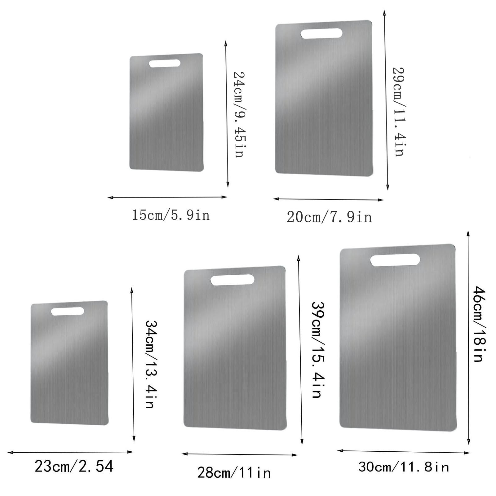 Double Sided Metal Cutting Board 5.9 x 9.45 inch - Stainless Steel Prep Mat for Kitchen, Fruit Vegetable & Meat Chopping, Kneading Cutting Board Mats for Indoor Outdoor Use