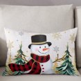 thumbnail image 3 of Christmas Snowman Throw Pillow Cover, Gold Gray Snowflake Winter Tree Rectangle Decorative Pillow Case Protector Soft Cushion Cover Lumbar Pillowcase for Couch Sofa Bedroom Car Chair Decor 24x36 Inch, 3 of 8