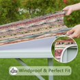thumbnail image 6 of 36x36 Inch Square Tablecloth Bohemian Style, Floral Elastic Cover for All-Purpose Use on Indoor Outdoor Tables, 6 of 6