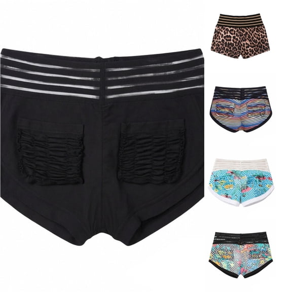 SONXAHE Stretchy Sport Shorts For Women Ruched Back Striped Breathable Fitness Short Bottoms