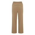 thumbnail image 6 of Casual Pants for Women trendy Elastic Waist Straight Wide Leg Cotton Linen Style Casual Trousers with Pockets, 6 of 6