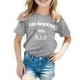 thumbnail image 4 of HABDGIKS T-Shirts pour Filles Lettre la R.I.P Col Rond Décontracté Imprimé Manches Courtes Haut Doux, 4 of 4