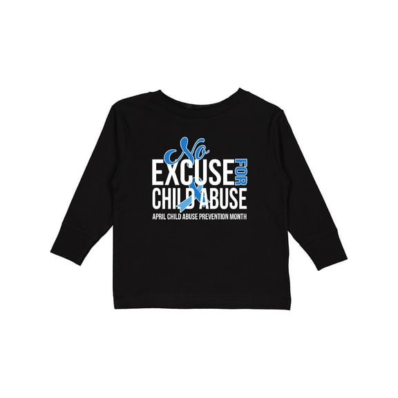 Inktastic No Excuse for Child Abuse April Child Abuse Prevention Month Boys or Girls Long Sleeve Toddler T-Shirt