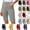 X-Gray, variant on Women Shorts Solid Stretch Pull On Regular Summer Casual High Waist Yoga Half Shorts Pants
