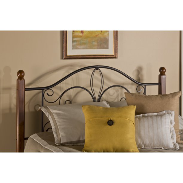Hillsdale Furniture Milwaukee Wood Post Full/Queen Headboard and Bed Frame, Textured Black