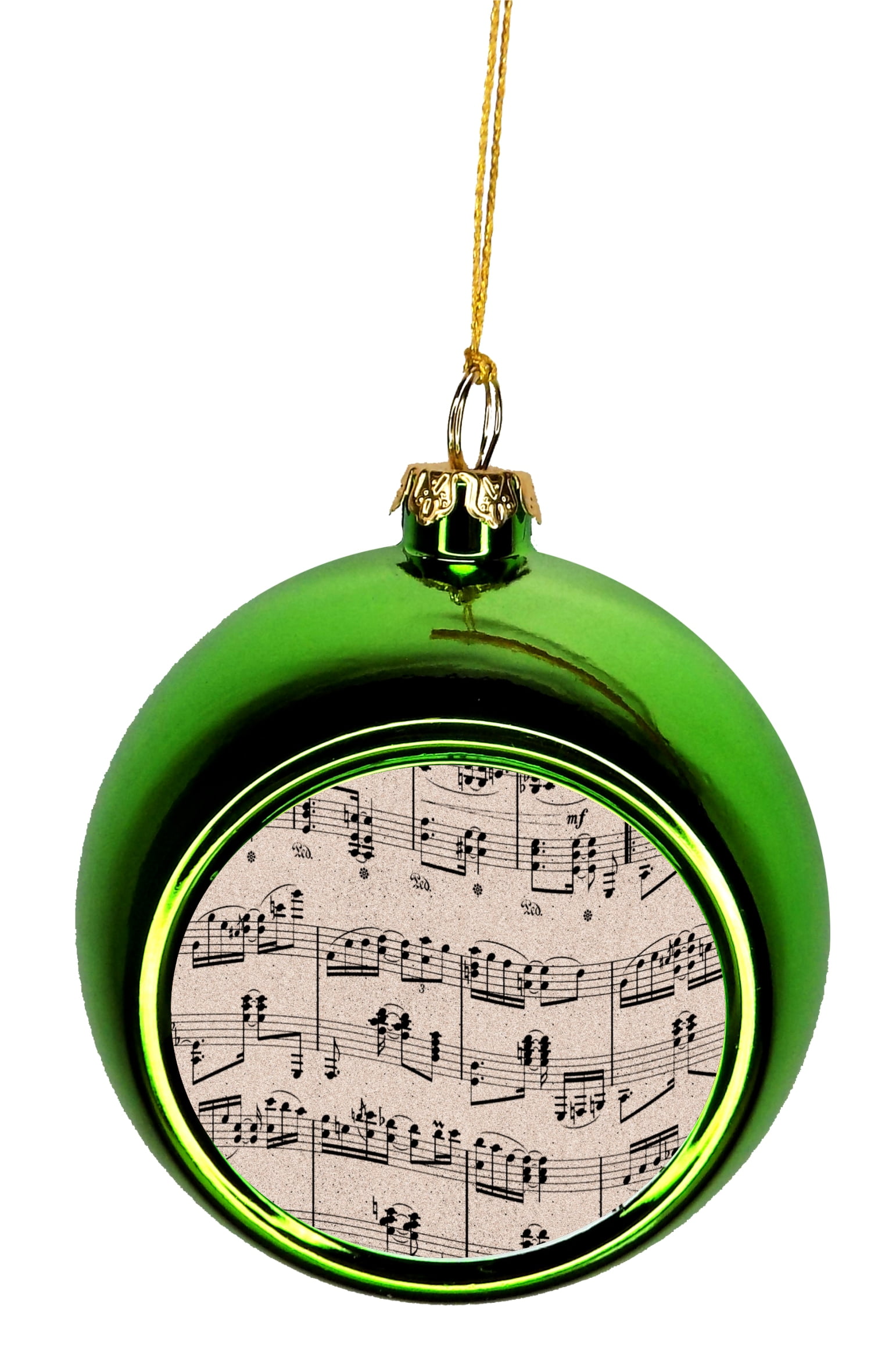Music Notes Bauble Christmas Ornaments Green Bauble Tree Xmas Balls