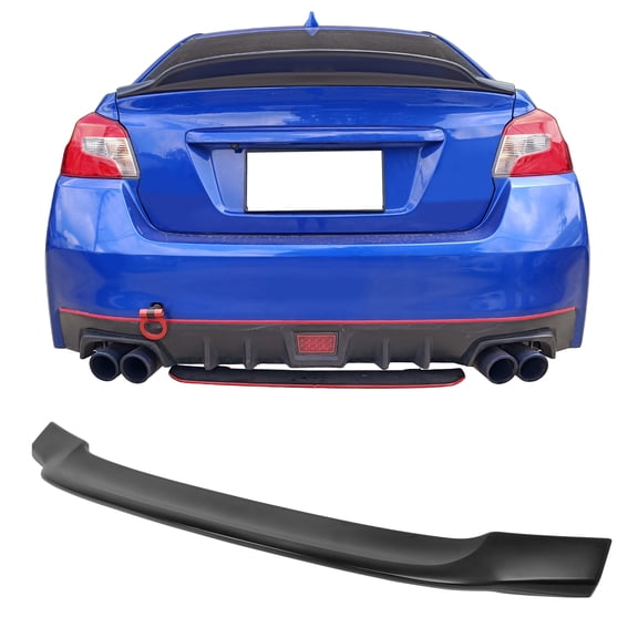Ikon Motorsports Trunk Spoiler Compatible with 2015-2021 Subaru WRX & WRX STI, PSM Style Matte Black ABS Plastic Rear Trunk Lid Spoiler Wing Lip