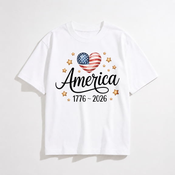 Flag Heart 1776 2026 July 4th 250th Birthday Mens T-Shirt