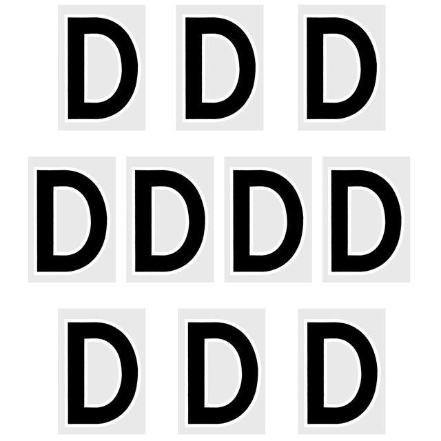 Letra D Parches Termoadhesivos Calor Transferencia Letras 2 Pulgadas Negro Letra Bricolaje para Equipo Uniforme, Deportes Camiseta, Fútbol, Baloncesto, Béisbol Paquete de 10