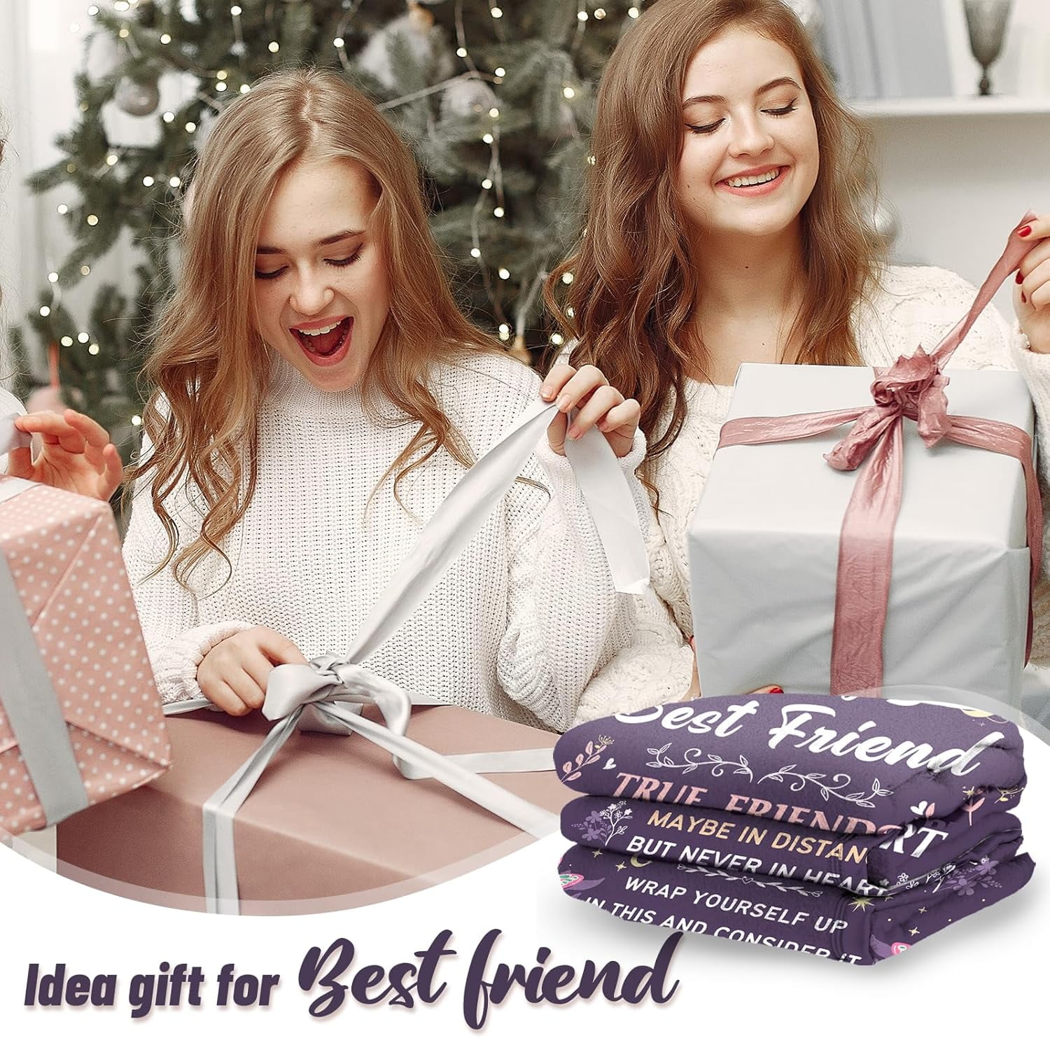 Bestie Gifts for Women on Christmas - Best Friend Blanket Gift - Bestie Gift, Best Friend Happy Birthday Gifts - Friendship Flannel Throw Blanket Thinking of You Far Away Gifts
