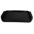thumbnail image 1 of Bandejas de cafetería negras apilables y resistentes al calor - Juego de 3 bandejas rectangulares de plástico con asas binaurales para hoteles s202412243037, 1 of 5