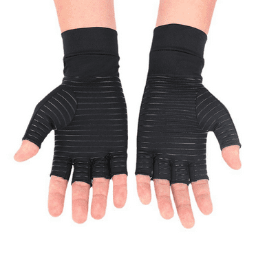 AUQ 1 Pair Arthritis Gloves,Balanced-pressure Gloves,High-stretch Compression Gloves with Non-slip Silicone,Black