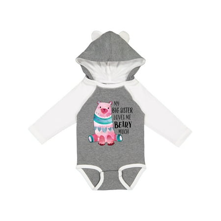 

Inktastic My Big Sister Loves Me Beary Much with Cute Bear Gift Baby Boy or Baby Girl Long Sleeve Bodysuit