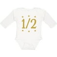thumbnail image 3 of Inktastic Half Birthday Gold Stars Boys or Girls Long Sleeve Baby Bodysuit, 3 of 5