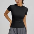 thumbnail image 4 of ZUKMRJPC Women Workout Shirts Short Sleeve Crewneck Athletic Compression Tops Stretchy Slim Fitted Gym Baselayer Yoga Running T-Shirts, 4 of 5