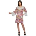 thumbnail image 2 of Moomaya Printed Cotton Venice Lace Bridesmaid Robe Short Robes For Women, 2 of 6