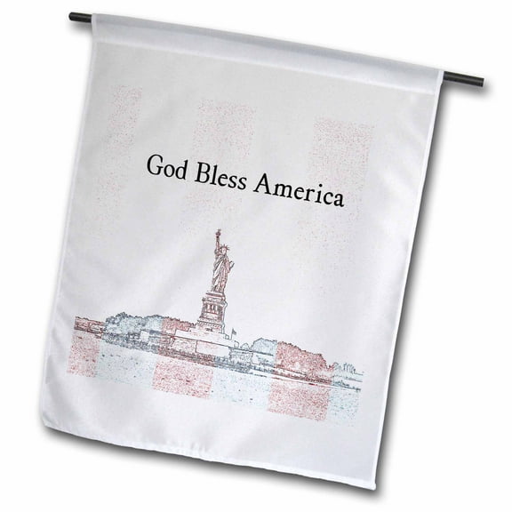3dRose, God Bless America - Statue of Liberty - New York - Patrioitic USA, 12 x 18 inch Garden Flag