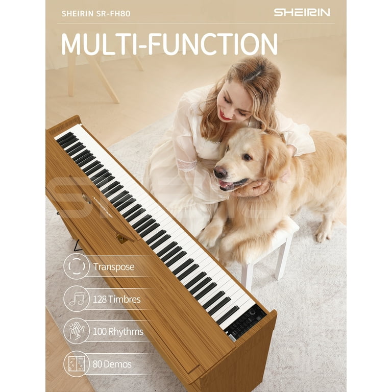SHEIRIN Digital Piano 88 Keys Weighted Keyboard Electric
